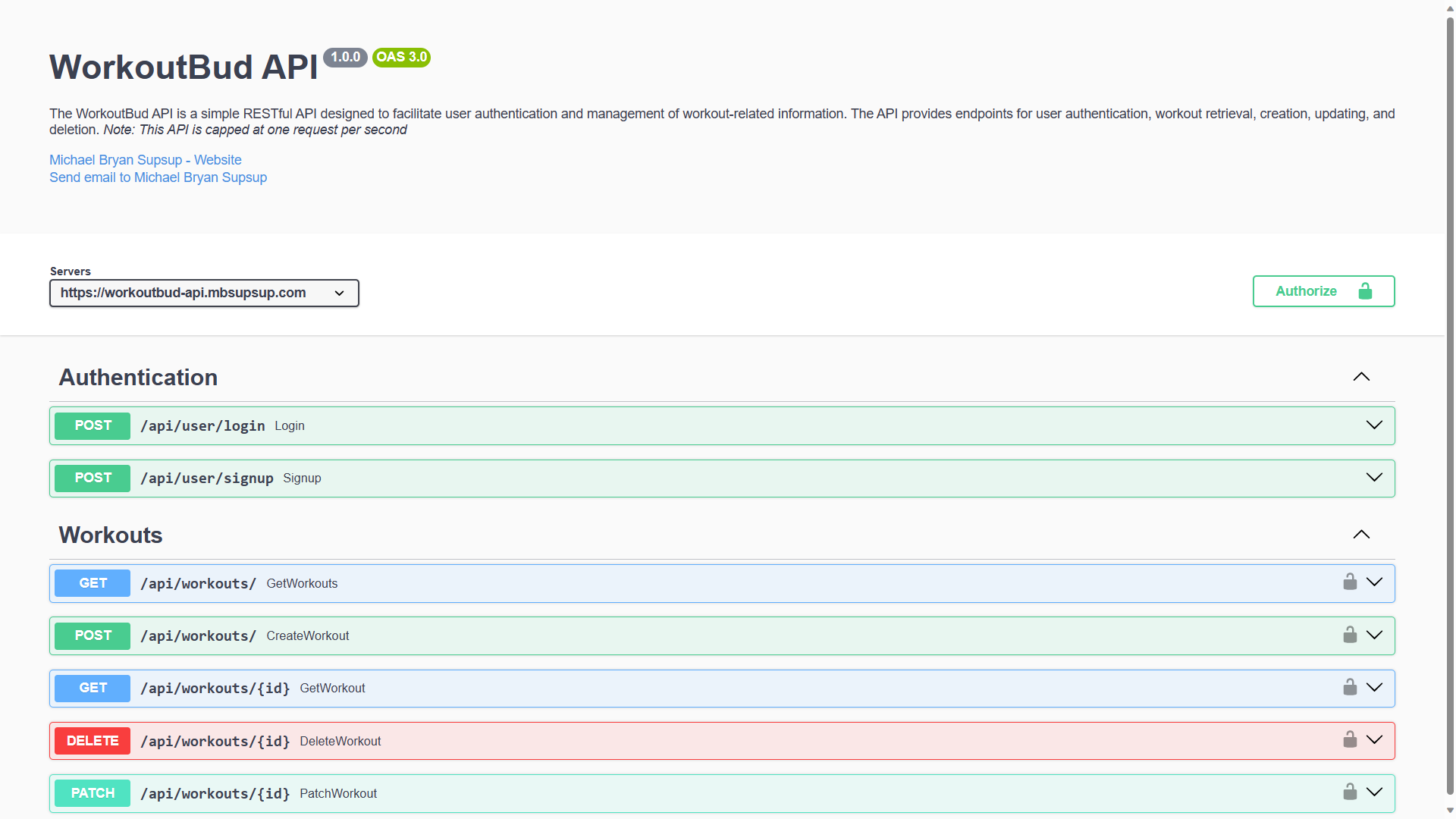 WorkoutBud API